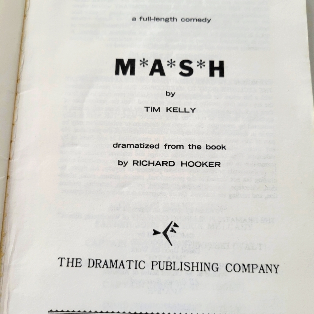 Play Script/M*A*S*H by Tim Kelly 1973 - Picture 2 of 7